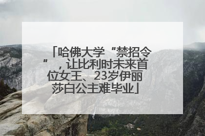 哈佛大学“禁招令”，让比利时未来首位女王、23岁伊丽莎白公主难毕业