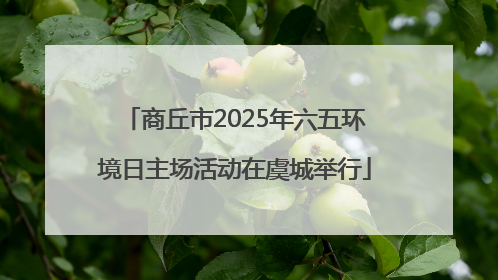 商丘市2025年六五环境日主场活动在虞城举行