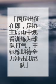 国足出征在即，足协主席雨中观看训练为球队打气，王钰栋期待全力冲击印尼队