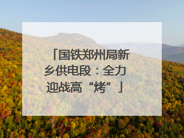 国铁郑州局新乡供电段：全力迎战高“烤”