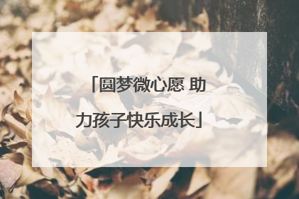 圆梦微心愿 助力孩子快乐成长