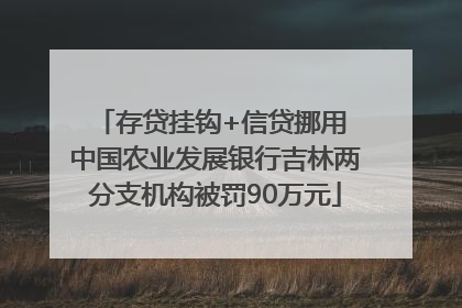 存贷挂钩+信贷挪用 中国农业发展银行吉林两分支机构被罚90万元