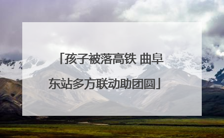 孩子被落高铁 曲阜东站多方联动助团圆