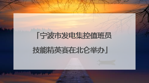 宁波市发电集控值班员技能精英赛在北仑举办