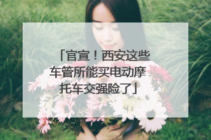 官宣！西安这些车管所能买电动摩托车交强险了