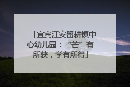 宜宾江安留耕镇中心幼儿园：“芒”有所获，学有所得