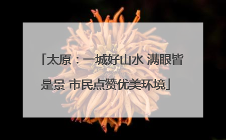 太原：一城好山水 满眼皆是景 市民点赞优美环境