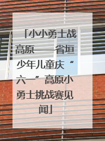 小小勇士战高原——省垣少年儿童庆“六一”高原小勇士挑战赛见闻