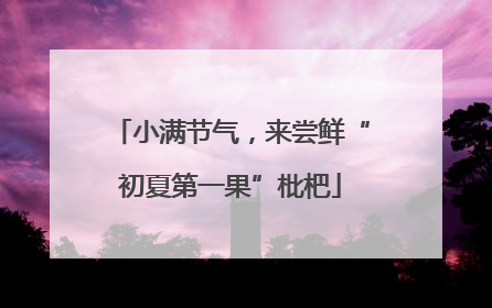 小满节气，来尝鲜“初夏第一果”枇杷