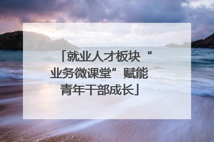 就业人才板块“业务微课堂”赋能青年干部成长