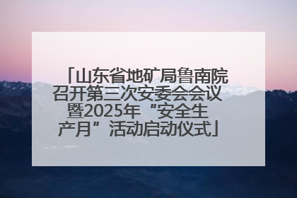 山东省地矿局鲁南院召开第三次安委会会议暨2025年“安全生产月”活动启动仪式