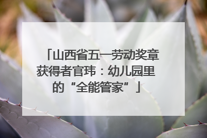 山西省五一劳动奖章获得者官玮：幼儿园里的“全能管家”