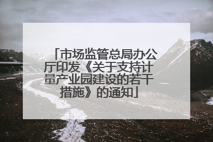 市场监管总局办公厅印发《关于支持计量产业园建设的若干措施》的通知
