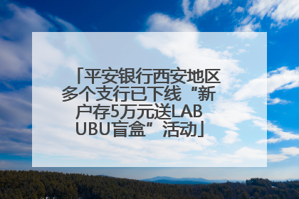 平安银行西安地区多个支行已下线“新户存5万元送LABUBU盲盒”活动