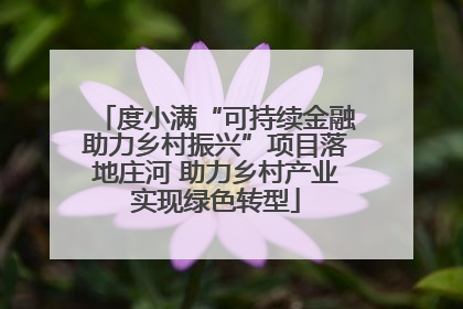 度小满“可持续金融助力乡村振兴”项目落地庄河 助力乡村产业实现绿色转型