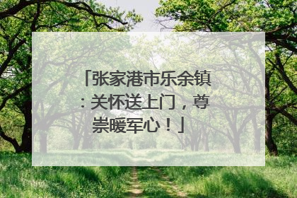 张家港市乐余镇：关怀送上门，尊崇暖军心！