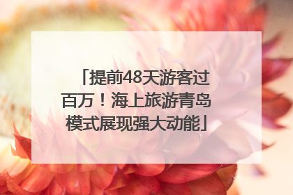 提前48天游客过百万！海上旅游青岛模式展现强大动能