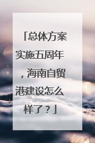 总体方案实施五周年，海南自贸港建设怎么样了？