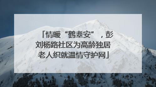 情暖“鹤耋安”，彭刘杨路社区为高龄独居老人织就温情守护网
