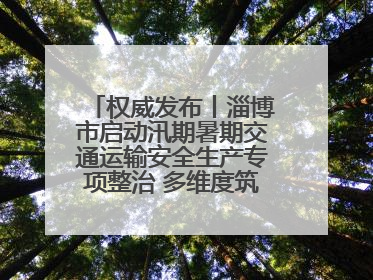 权威发布丨淄博市启动汛期暑期交通运输安全生产专项整治 多维度筑牢安全防线