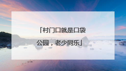 村门口就是口袋公园，老少同乐