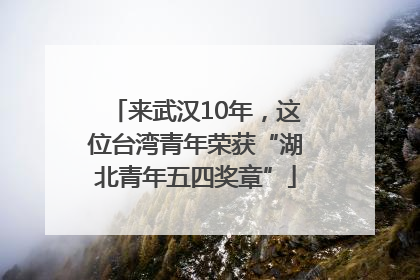 来武汉10年，这位台湾青年荣获“湖北青年五四奖章”
