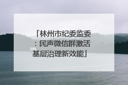 林州市纪委监委：民声微信群激活基层治理新效能