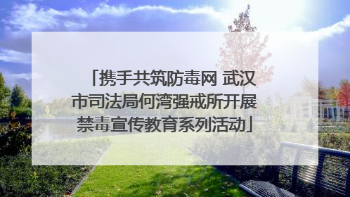 携手共筑防毒网 武汉市司法局何湾强戒所开展禁毒宣传教育系列活动