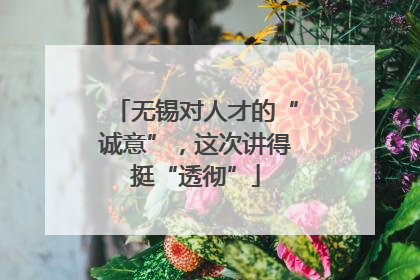 无锡对人才的“诚意”，这次讲得挺“透彻”