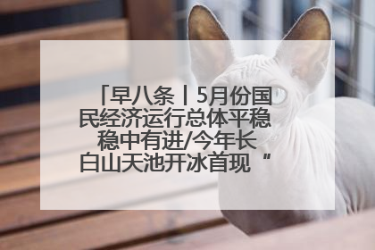 早八条丨5月份国民经济运行总体平稳 稳中有进/今年长白山天池开冰首现“文武双全”奇观
