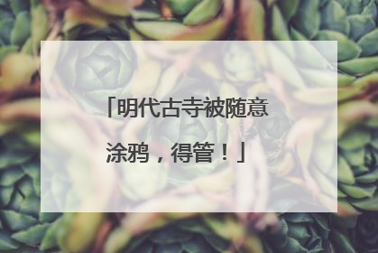 明代古寺被随意涂鸦，得管！