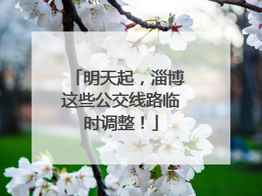 明天起，淄博这些公交线路临时调整！