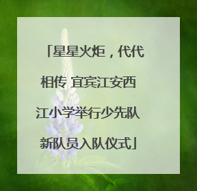 星星火炬，代代相传 宜宾江安西江小学举行少先队新队员入队仪式