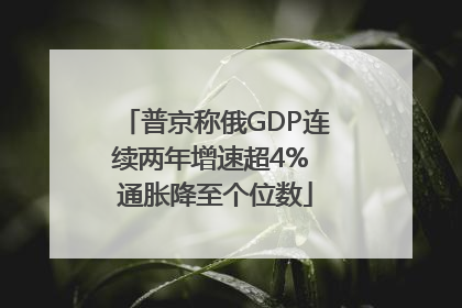 普京称俄GDP连续两年增速超4% 通胀降至个位数