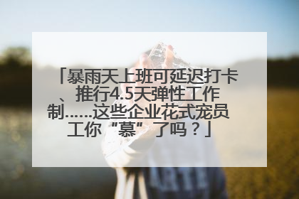 暴雨天上班可延迟打卡、推行4.5天弹性工作制……这些企业花式宠员工你“慕”了吗？