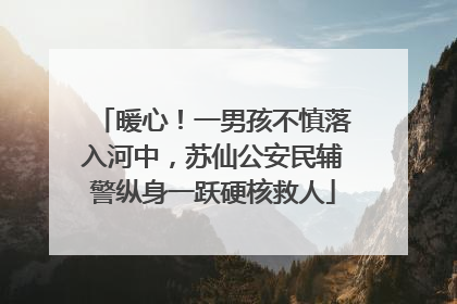 暖心！一男孩不慎落入河中，苏仙公安民辅警纵身一跃硬核救人