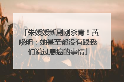 朱媛媛新剧刚杀青！黄晓明：她甚至都没有跟我们说过患癌的事情