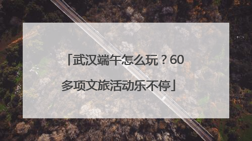 武汉端午怎么玩？60多项文旅活动乐不停