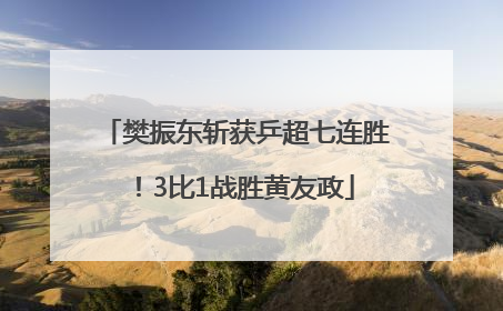 樊振东斩获乒超七连胜！3比1战胜黄友政
