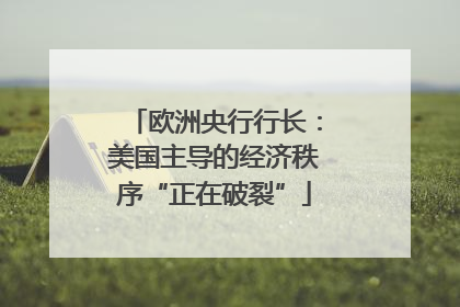 欧洲央行行长：美国主导的经济秩序“正在破裂”
