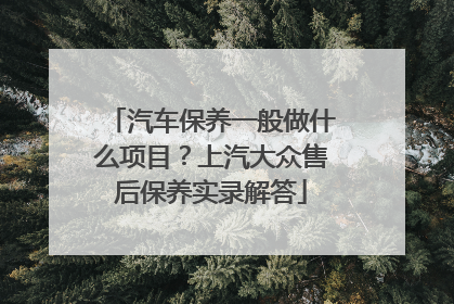汽车保养一般做什么项目？上汽大众售后保养实录解答