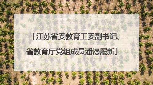 江苏省委教育工委副书记、省教育厅党组成员潘漫履新