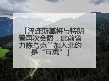 泽连斯基将与特朗普再次会晤，此前曾力陈乌克兰加入北约是“互惠”