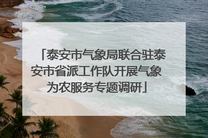 泰安市气象局联合驻泰安市省派工作队开展气象为农服务专题调研