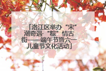 洛江区举办“宋”潮奇遇·“粽”情古街——端午节暨六一儿童节文化活动