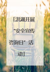 洪湖开展“安全宣传咨询日”活动