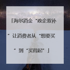 海尔消金“政企双补”让消费者从“想要买”到“买得起”