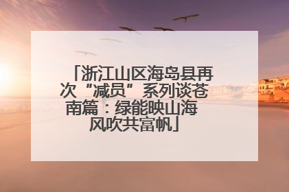 浙江山区海岛县再次“减员”系列谈苍南篇：绿能映山海 风吹共富帆