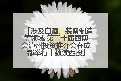 涉及白酒、装备制造等领域 第二十届西博会泸州投资推介会在成都举行丨数读西投