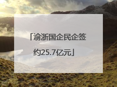 渝浙国企民企签约25.7亿元
